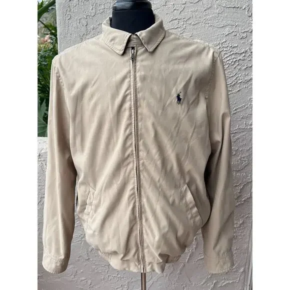 Polo Ralph Lauren Mens Bi-Swing Windbreaker Jacket Color Khaki Size Medium - Picture 1 of 14